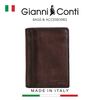 VÍ DA THẬT NAM MÀU NÂU 4068104-20 – GIANNI CONTI - SẢN XUẤT THỦ CÔNG TẠI ITALY