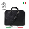 TÚI ĐỰNG LAPTOP DA CALFSKIN CAO CẤP 081 - Black -  MEDICI OF FLORENCE - SẢN XUẤT THỦ CÔNG TẠI ITALIA