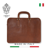 TÚI ĐỰNG LAPTOP DA CALFSKIN CAO CẤP 081-MAHOGANY -  MEDICI OF FLORENCE - SẢN XUẤT THỦ CÔNG TẠI ITALIA