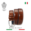 THẮT LƯNG DA THẬT CAO CẤP 1010-35 MÀU NÂU - MEDICI OF FLORENCE - SẢN XUẤT THỦ CÔNG TẠI ITALIA