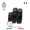 THẮT LƯNG DA THẬT CAO CẤP 1010-35 MÀU ĐEN - MEDICI OF FLORENCE - SẢN XUẤT THỦ CÔNG TẠI ITALIA