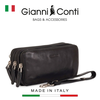 CLUTCH NAM DA THẬT MÀU ĐEN 912200-10 – GIANNI CONTI - SẢN XUẤT THỦ CÔNG TỪ ITALY