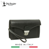 CLUTCH NAM FULL-GRAIN LEATHER MÀU ĐEN – OLD ANGLER - SẢN XUẤT THỦ CÔNG TỪ ITALY