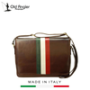 TÚI ĐEO CHÉO NAM DA BÊ CAO CẤP MÀU NÂU – OLD ANGLER - SẢN XUẤT THỦ CÔNG TỪ ITALY