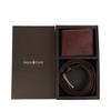 GIFT SET VÍ VÀ THẮT LƯNG DA THẬT MÀU NÂU ĐẬM 919969-28 – GIANNI CONTI - SẢN XUẤT THỦ CÔNG TẠI ITALY