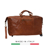 TÚI DU LỊCH CALFSKIN 1010 - Brown -  MEDICI OF FLORENCE - SẢN XUẤT THỦ CÔNG TẠI ITALIA