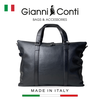 TÚI DU LỊCH DA THẬT MÀU ĐEN 4952579-10 - GIANNI CONTI - SẢN XUẤT THỦ CÔNG TỪ ITALY