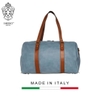 TÚI DU LỊCH DA CALFSKIN 1001-2 DL - Steel Blue -  MEDICI OF FLORENCE - SẢN XUẤT THỦ CÔNG TẠI ITALIA