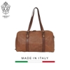 TÚI DU LỊCH DA CALFSKIN 1001-2 DL - Brown -  MEDICI OF FLORENCE - SẢN XUẤT THỦ CÔNG TẠI ITALIA