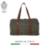TÚI DU LỊCH DA CALFSKIN 1001-2 SV - PEWTER GREEN - MEDICI OF FLORENCE - SẢN XUẤT THỦ CÔNG TẠI ITALIA