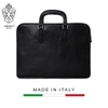 TÚI ĐỰNG LAPTOP DA VEGETABLE-TANNED CALFSKIN 81 - Black -  MEDICI OF FLORENCE - SẢN XUẤT THỦ CÔNG TẠI ITALIA