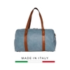 TÚI DU LỊCH DA CALFSKIN 1001-2 DL - Steel Blue -  MEDICI OF FLORENCE - SẢN XUẤT THỦ CÔNG TẠI ITALIA