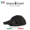 TÚI ĐEO HÔNG DA THẬT MÀU ĐEN 915055-10 - GIANNI CONTI - SẢN XUẤT THỦ CÔNG TẠI ITALY