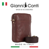 TÚI ĐEO CHÉO DA THẬT MÀU NÂU 912154-28 - GIANNI CONTI - SẢN XUẤT THỦ CÔNG TẠI ITALY