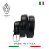 THẮT LƯNG DA THẬT CAO CẤP 1010-35 MÀU ĐEN - MEDICI OF FLORENCE - SẢN XUẤT THỦ CÔNG TẠI ITALIA