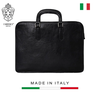 TÚI ĐỰNG LAPTOP DA VEGETABLE-TANNED CALFSKIN 81 - Black -  MEDICI OF FLORENCE - SẢN XUẤT THỦ CÔNG TẠI ITALIA