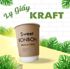 Ly giấy kraft 22oz 2 lớp (700ml)- trắng/ kraft