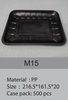 khay nhựa đen đựng thịt M15