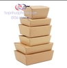 Hộp Giấy Kraft Vuông Nắp Gài, Hộp Giấy BBQ, Hộp 2 Ngăn