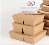 Hộp Giấy Kraft Vuông Nắp Gài, Hộp Giấy BBQ, Hộp 2 Ngăn