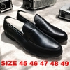 Giày Tây Xỏ Nam Big Size - Da Thật - Size (45 46 47 48 49) - ĐEN