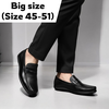 Giày Lười Nam Big Size - Da Thật, Giày Mọi Nam (45 46 47 48 49 50 51) - Đen - GLDB.01B