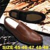 Giày Tây Xỏ Nam Big Size - Da Thật - Size (45 46 47 48 49) - NÂU