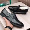 Giày Tây Xỏ Nam Big Size - Da Thật - Size (45 46 47 48 49) - ĐEN