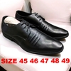 Giày Tây Nam Big Size - Da Thật - Size (45 46 47 48 49) - ĐEN