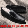 Giày Lười Nam Big Size Da Thật Size Lớn (45 46 47 48 49) - ĐEN