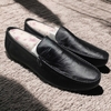Giày Lười Nam Big Size Da Thật Size Lớn (45 46 47 48 49) - ĐEN