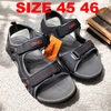 Giày Sandal Big Size Nam 2 Quai Ngang size (45 46) - ĐEN VIỀN ĐỎ