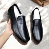 Giày Lười Nam Big Size Da Thật Size Lớn (45 46 47 48 49) - ĐEN