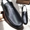Giày Lười Nam Big Size Da Thật Size Lớn (45 46 47 48 49) - ĐEN