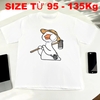 Áo Thun Form Rộng Vải Cotton Big Size Nam (95-135kg) - Trắng