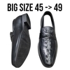 Giày Tây Xỏ Nam Big Size - Da Thật - Size (45 46 47 48 49) - ĐEN