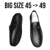 Giày Lười Nam Big Size Da Thật Size Lớn (45 46 47 48 49) - ĐEN
