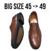Giày Tây Xỏ Nam Big Size - Da Thật - Size (45 46 47 48 49) - NÂU