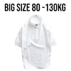 Áo Sơ Mi Tay Ngắn Vải Đũi Cổ Trụ Big Size Nam (80-130kg)