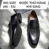 Giày Tây Xỏ Nam Big Size - Da Thật, Có Size Lớn (45 46 47 48 49 50) - Đen