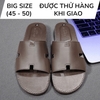 Dép Da Quai Ngang Big Size Nam (size 45 46 47 48 49 50) - Nâu