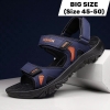 Giày Sandal Big Size Nam 2 Quai Ngang có size (45 46 47 48 49 50) - ĐEN - 44UP.SD.06B