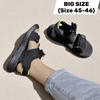 Giày Sandal Big Size Nam 2 Quai Ngang (44 45 46) - ĐEN - 44UP.NB38B