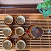 Bộ ấm chén uống trà ⚱ Gốm Sứ Bát Tràng ⚱ ấm trà cau đỏ cao cấp men hoả biến GOMPHUQUY SD01