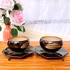 Bộ ấm trà ?? Gốm Sứ Bát Tràng ?? bộ ấm chén,Rùa Xước hỏa biến decor cao cấp GOMPHUQUY THH04