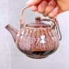 Bộ ấm chén uống trà ⚱  ấm trà Kẻ Miệng Nâu Gỗ Dừa ⚱ Gốm Sứ Bát Tràng GOMPHUQUY HN07