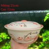 Bát đĩa decor,Mèo dễ thương ?? Gốm Sứ Bát Tràng ?? bộ bát đĩa sứ trắng hồng đẹp GOMPHUQUY HTG03