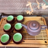 Bộ ấm chén uống trà ⚱ Gốm Sứ Bát Tràng ⚱ ấm trà Trúc cao cấp tử sa GOMPHUQUY AC74
