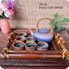 Bộ âm trà ⚱ Gốm Sứ Bát Tràng ⚱ bộ ấm chén uống trà khoai môn men hỏa biến GOMPHUQUY TH06