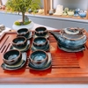 Bộ ấm chén uống trà men hoả biến